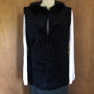 Black Faux Fur Jaclyn Smith Vest